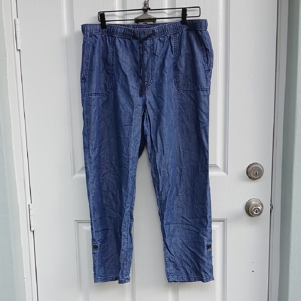 TOMMY HILFIGER Cropped Roll Up Jeans SZ 14